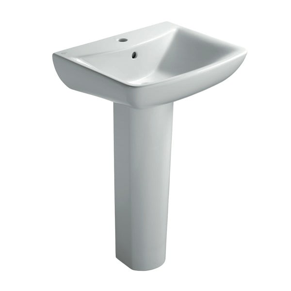 Ideal Standard Vue 1 tap hole full pedestal basin 550mm