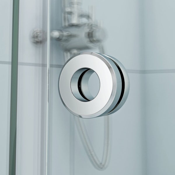 Infiniti 8mm One Door Offset Quadrant Shower Enclosure 900 x 760 LH