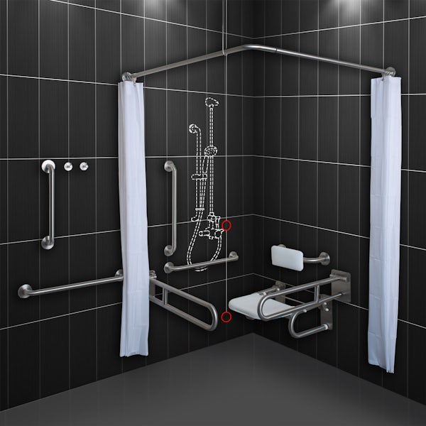 Dolphin commercial stainless steel Doc M shower pack including shower system