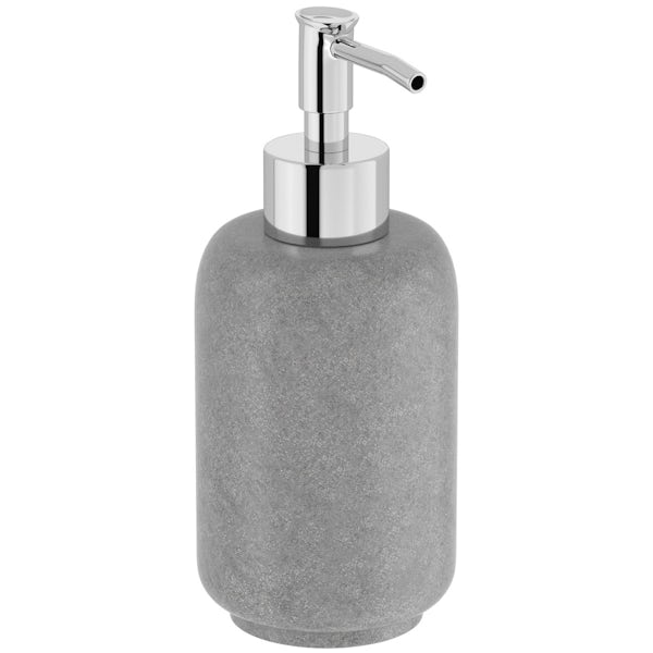 Mineral grey resin soap dispenser