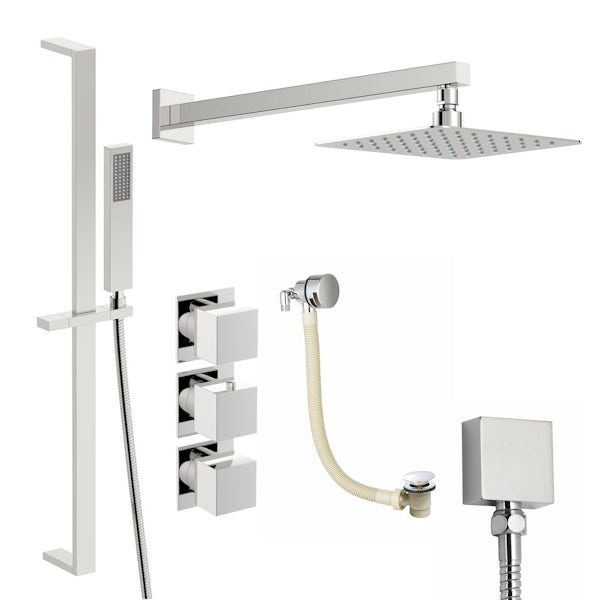 Mode Cooper thermostatic shower valve with complete wall shower bath set