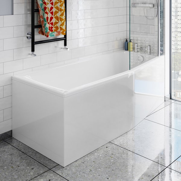 Ideal Standard Concept Space white complete right handed shower bath suite 1700 x 700