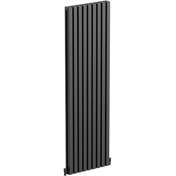 The Heating Co. Hamilton vertical textured black aluminium radiator