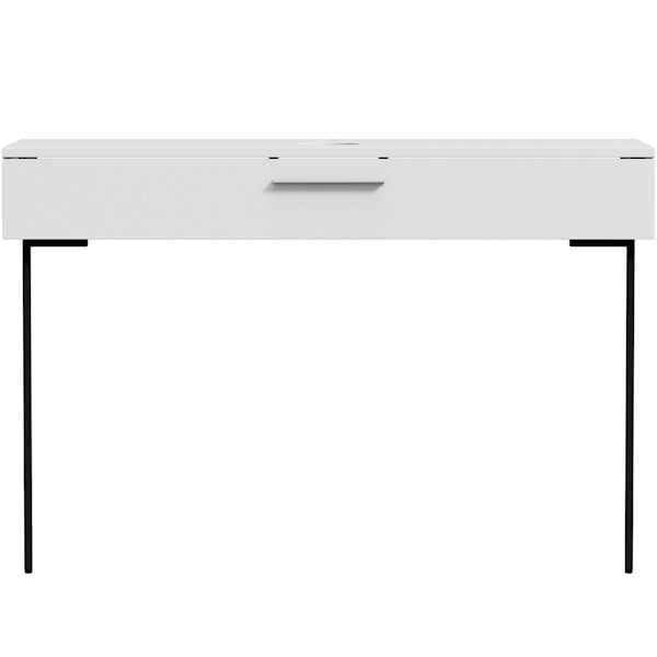 Mode Scher white countertop drawer unit and black steel legs 1200mm
