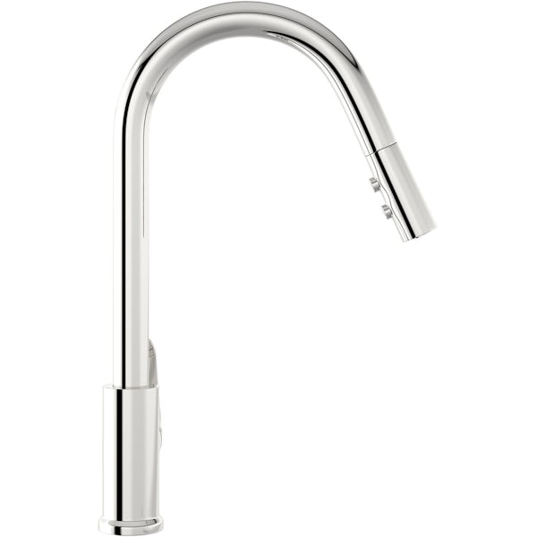 Schon Tresco Plus chrome single lever kitchen mixer tap with pull down spout