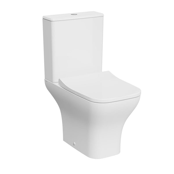 VitrA Ava square rimless close coupled open back toilet and soft close seat