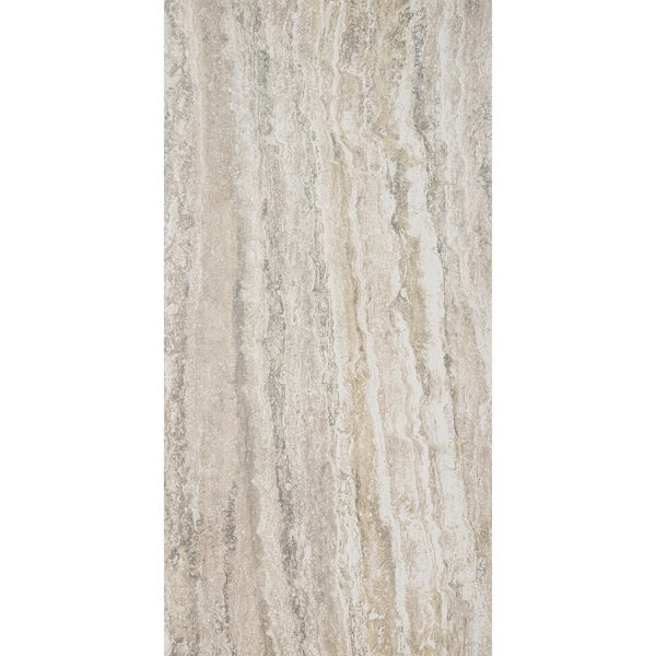 RAK Tech-Marble beige travertino polished wall and floor tile 600mm x 1200mm