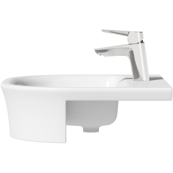 VitrA Ava 1 tap hole semi recessed compact washbasin 550mm