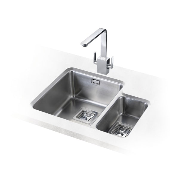 Rangemaster Atlantic Quad 1.5 bowl undermount right handed kitchen sink with waste