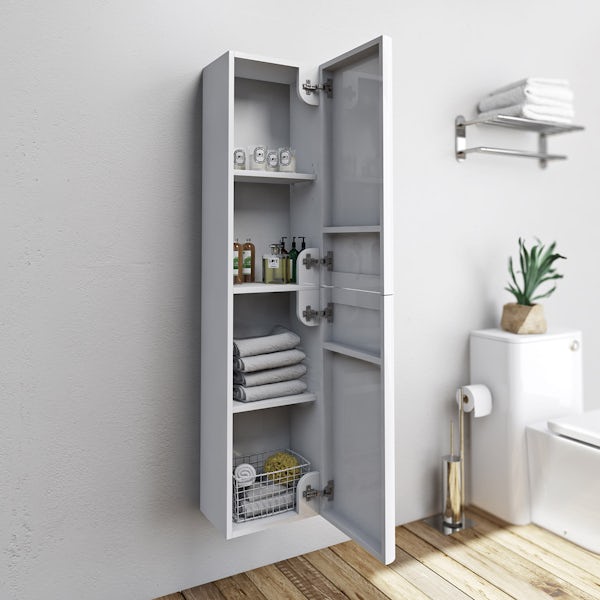 Planet white wall hung cabinet