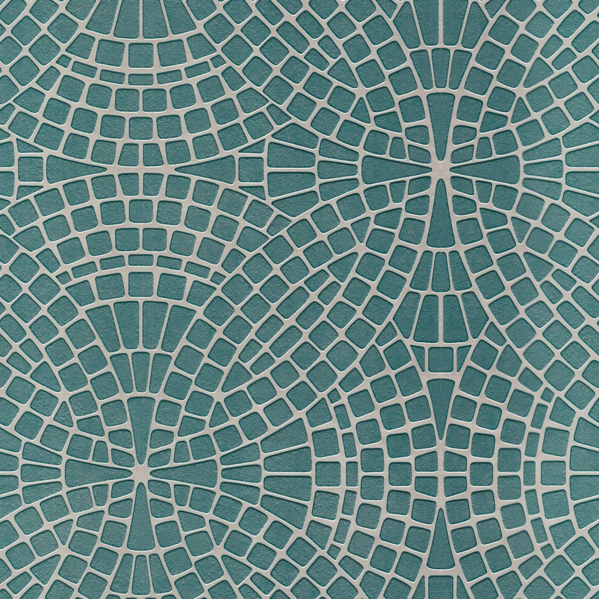 Fine Decor ceramica mosaic teal blue wallpaper