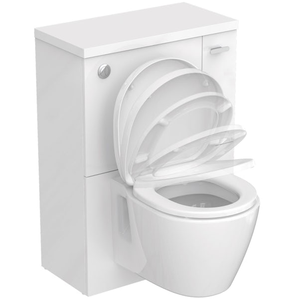 Ideal Standard Concept Space white back to wall unit with toilet and soft close seat