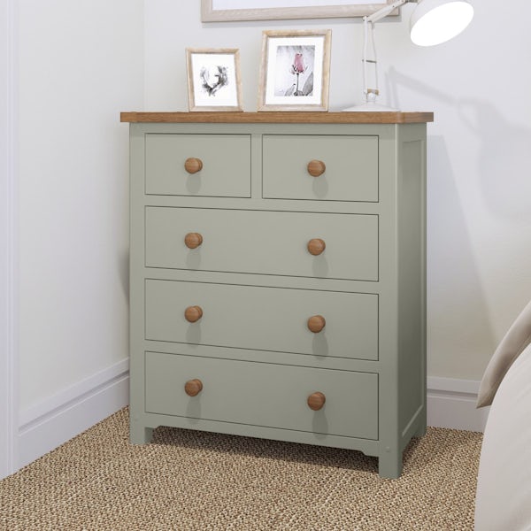 Rome Oak & Grey 2 over 3 Drawer Chest