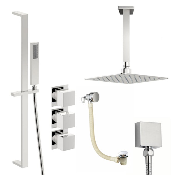 Mode Cooper thermostatic shower valve with complete ceiling shower bath set