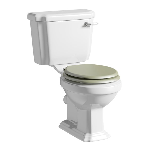 Dulwich close coupled toilet inc sage soft close seat with pan connector