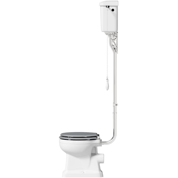 The Bath Co. Camberley high level toilet with grey soft close seat