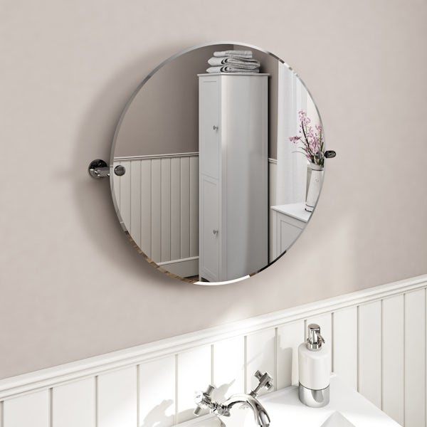 Accents Traditional Round Pivot, Round Pivot Bathroom Mirror