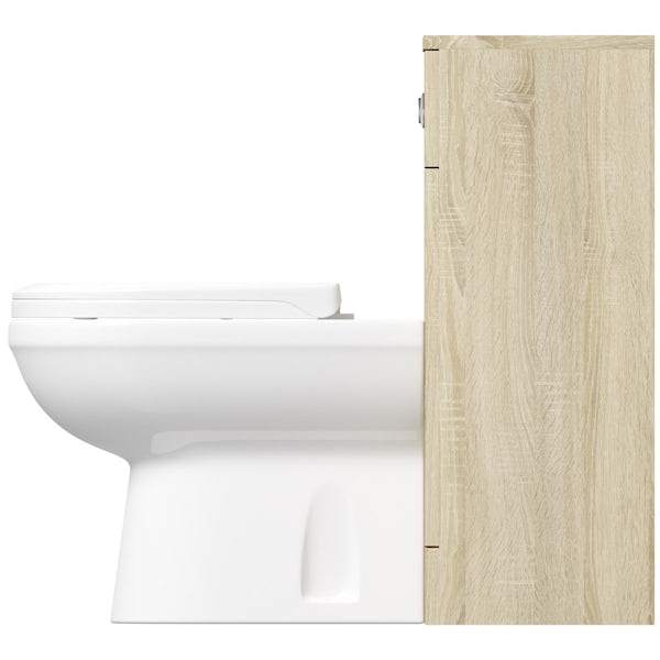 Eden oak slimline back to wall toilet unit