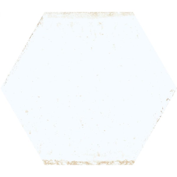 Calcolo Hope white hexagon gloss ceramic wall tile 150 x 173mm