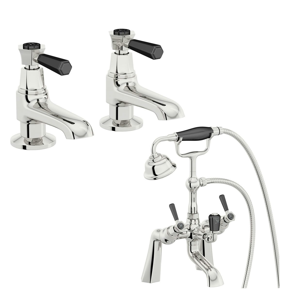 The Bath Co. Beaumont lever basin pillar and bath shower mixer tap pack