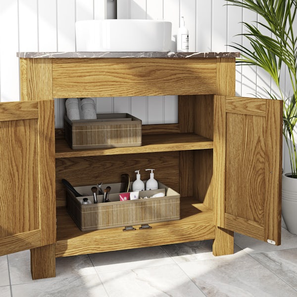 Natural bamboo 6 section storage basket