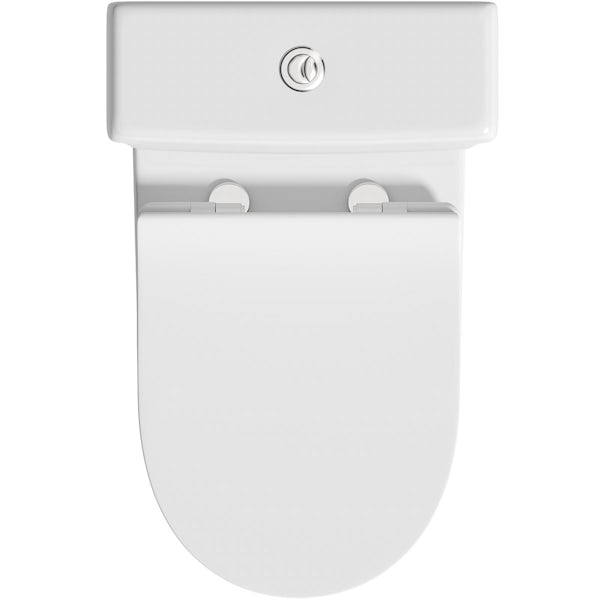 Orchard Derwent round shrouded close coupled rimless toilet with slim soft close seat