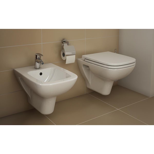 VitrA S20 wall hung toilet with toilet seat