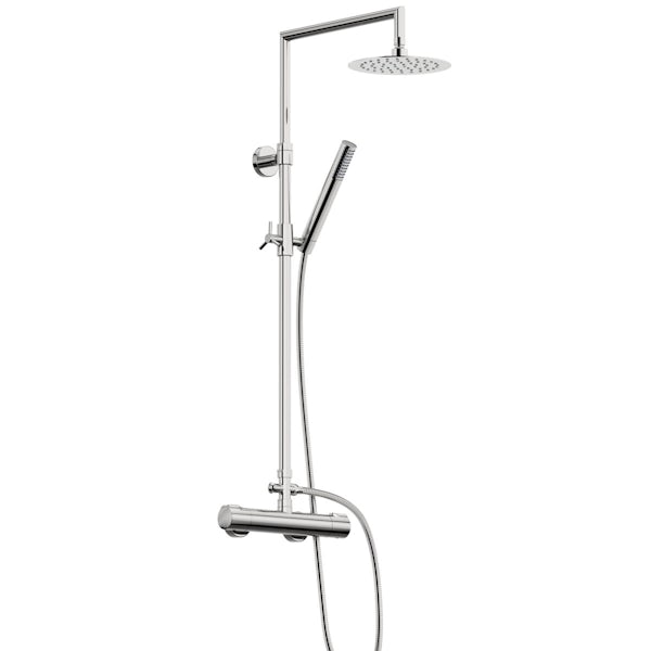 Mode Cool Touch square thermostatic exposed mixer shower with round shower head