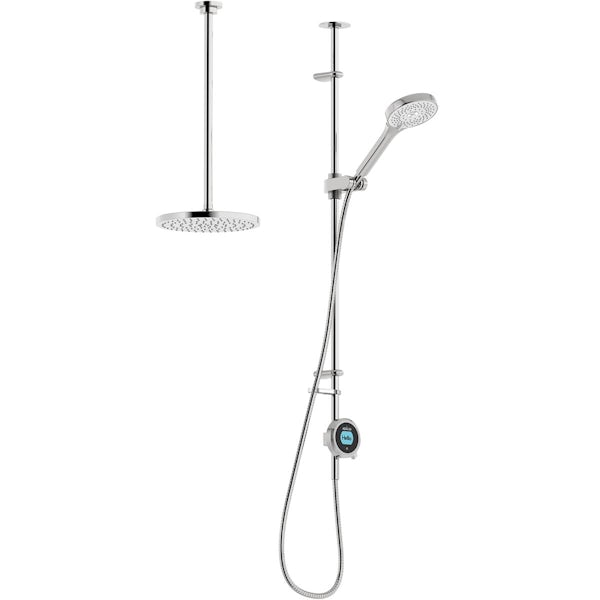 Aqualisa Optic Q Smart exposed shower with adjustable handset and ceiling head gravity pumped