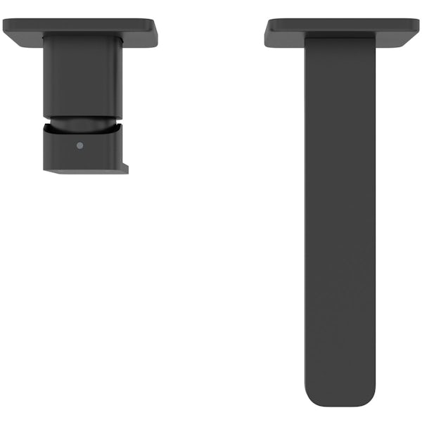Mode Spencer square wall mounted black bath mixer tap offer pack