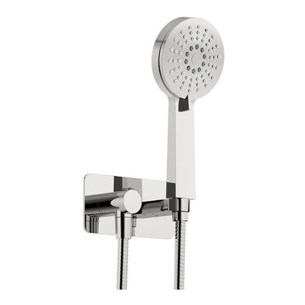 Spa Complete Round Thermostatic Triple Shower Valve with Diverter and Ceiling Shower Set