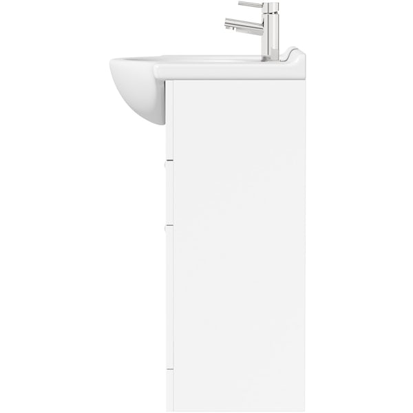 Orchard Elsdon white floorstanding vanity unit and ceramic basin 850mm with tap