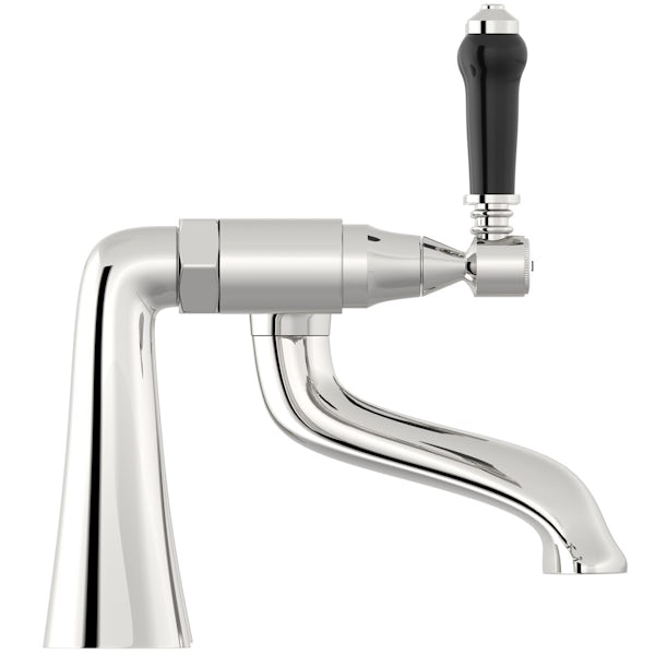 The Bath Co.Winchester bath mixer tap with black lever handle