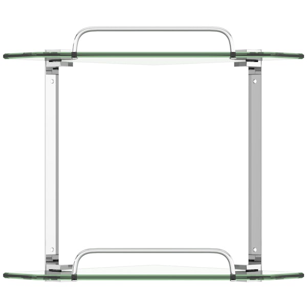 Orchard Options double square corner glass shelf