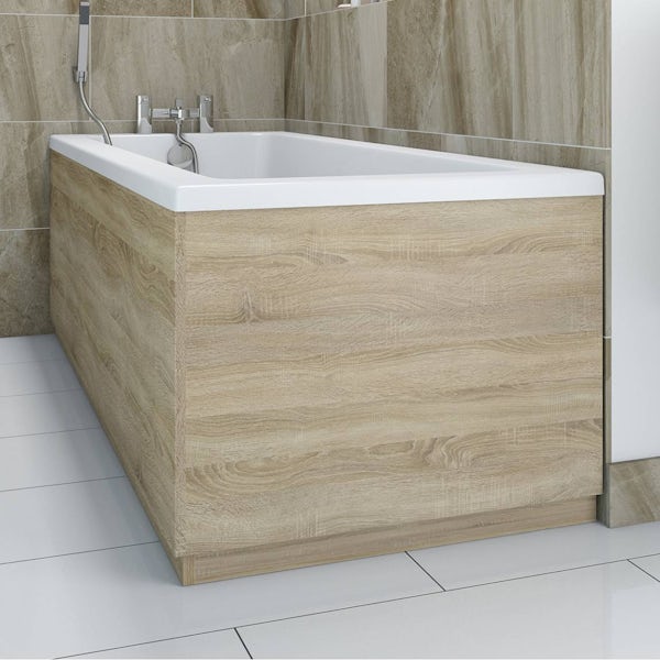 Drift Oak Wooden Bath End Panel 800