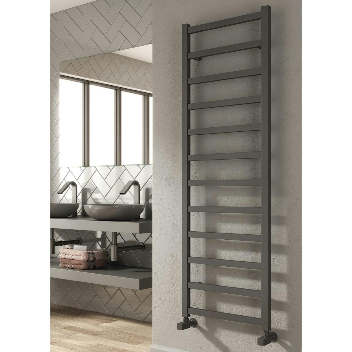 Reina Fano Anthracite Aluminium Designer Towel Rail At VictoriaPlum.com