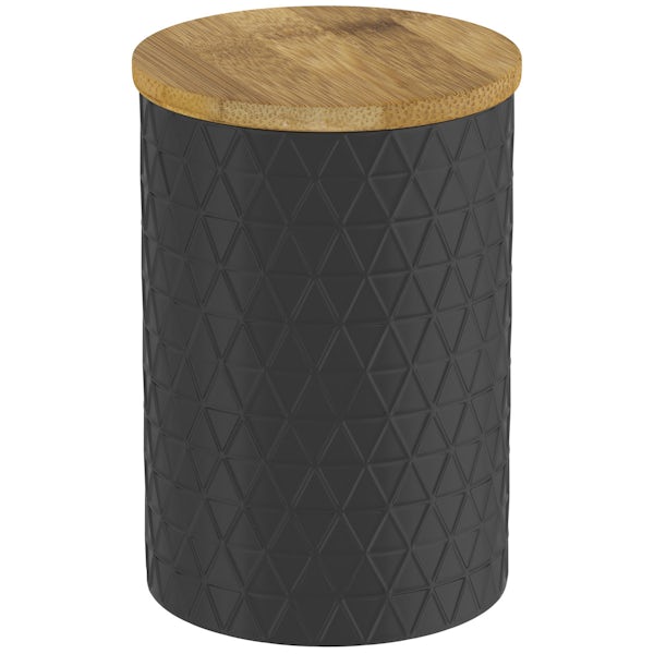 Contour black triangle storage jar