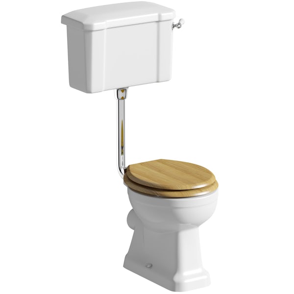 Camberley Low Level Toilet inc Luxury Solid Oak Seat