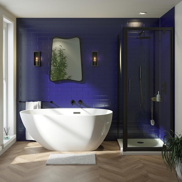 Showerwall compact tile panel 1220mm midnight blue