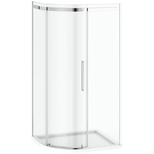 Mode Foster stainless steel right handed offset quadrant shower enclosure 1000 x 800