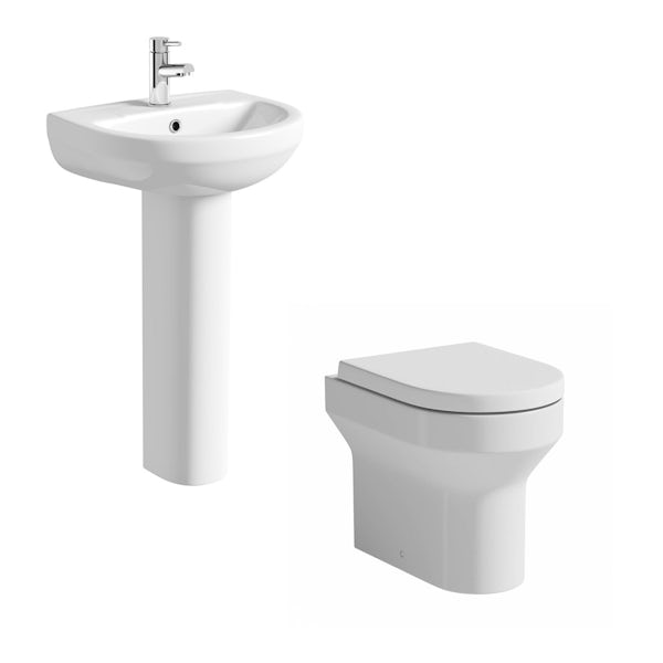 Oakley Back To Wall Toilet and Full Pedestal Suite