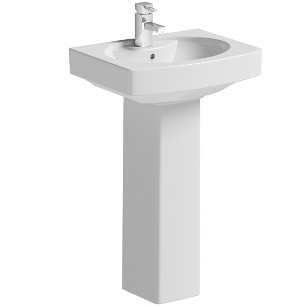 Wye back to wall toilet and full pedestal basin suite