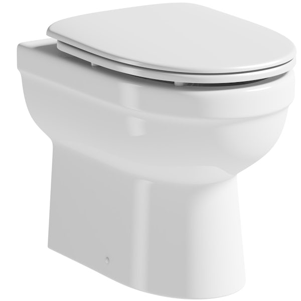 Eden back to wall toilet with luxury soft close seat