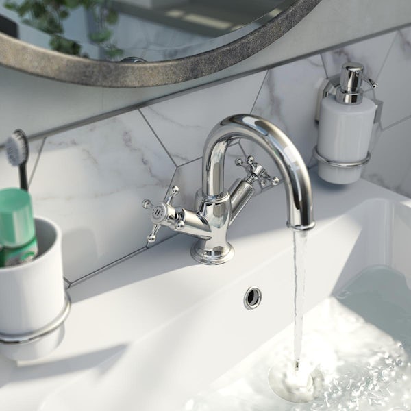 The Bath Co. Aylesford Traditional basin mixer tap with waste