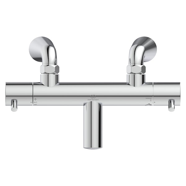 Ideal Standard Ceratherm T125 exposed thermostatic deck mounted bath shower mixer with 125mm handspray, wall bracket and 1.75m hose