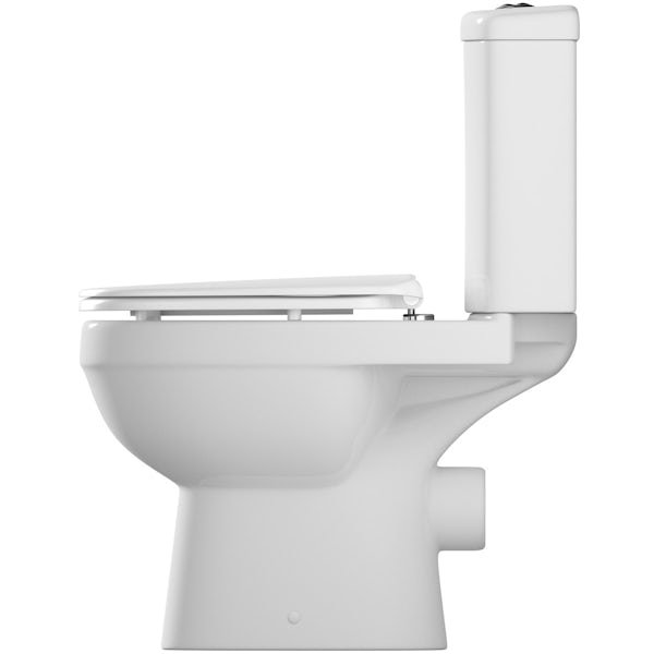 Eden close coupled toilet with luxury soft close seat