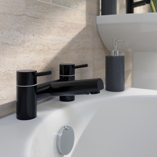 Orchard Eden black basin and bath mixer tap pack