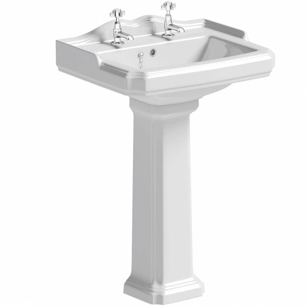 The Bath Co. Winchester complete roll top bath suite with taps, wastes and towels