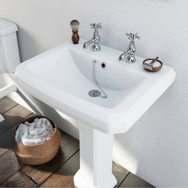 Orchard Dulwich 2 tap hole full pedestal basin 615mm