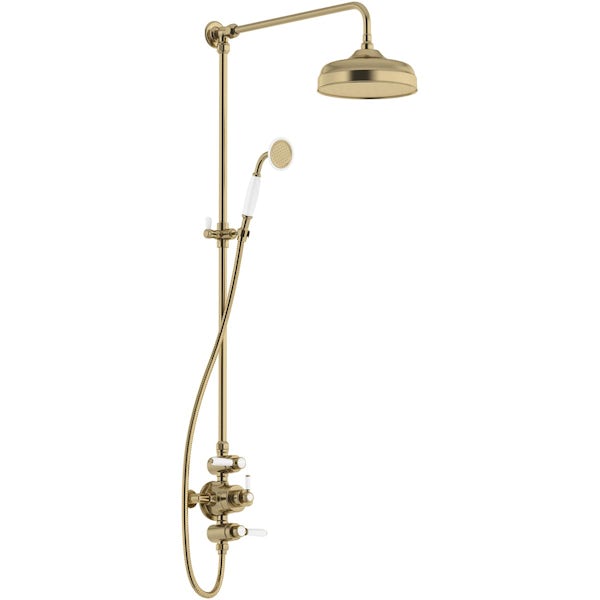 The Bath Co. Aylesford Vintage brushed brass exposed dual function shower system